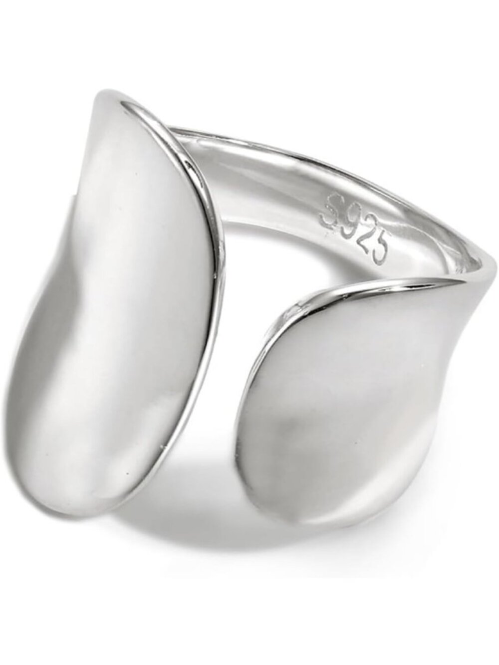 Handmade 925 Sterling Silver Wide Band Ring - Chunky Hammered Adjustable Boho
